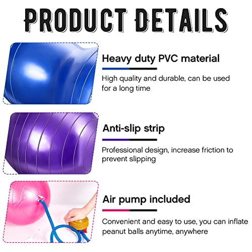 Image of Jexine Peanut Ball for Kids Therapy Anti-Burst Exercise Yoga Ball with Pump for Pregnancy Birth Exercise Physical Therapy, for Child Training