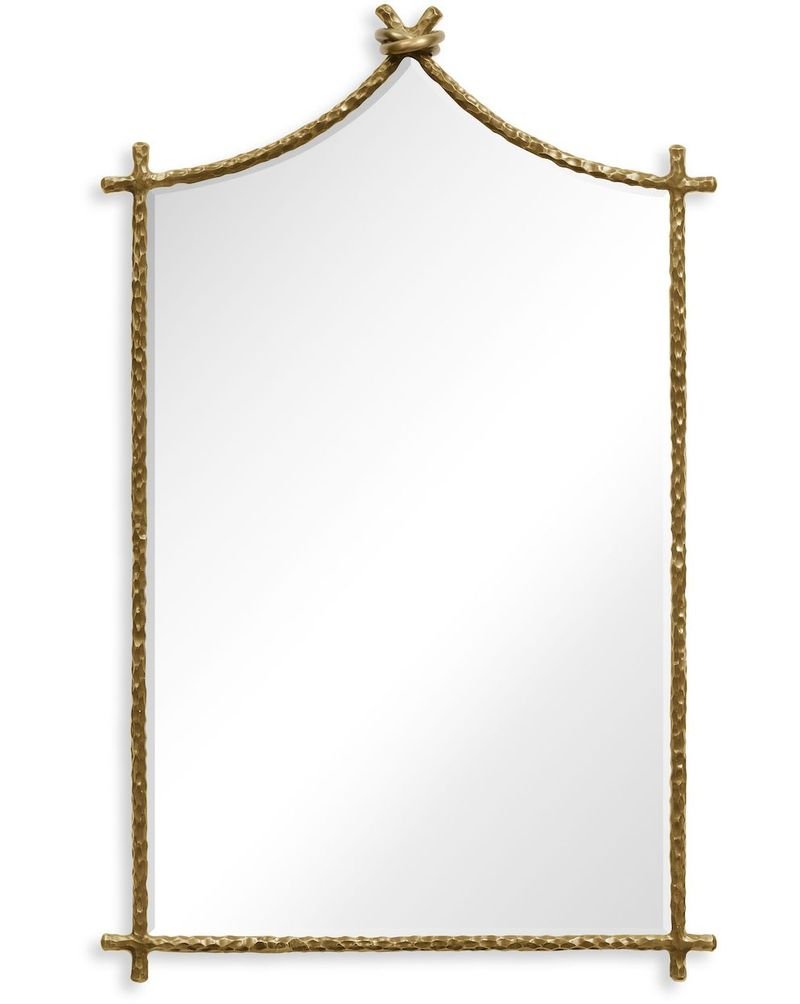 New Jonathan Charles Wall Mirror Stiletto 1940s Italian Yew Patinated Br