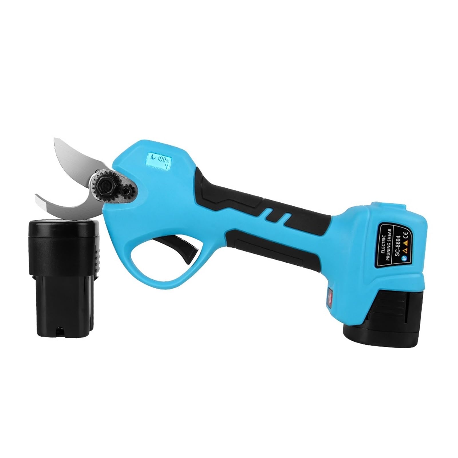 Tijeras de podar eléctricas con pantalla de potencia, 16,8 V, con 2 baterías, cortador eléctrico de ramas de frutas for árboles frutales de 35mm,Serie profesional