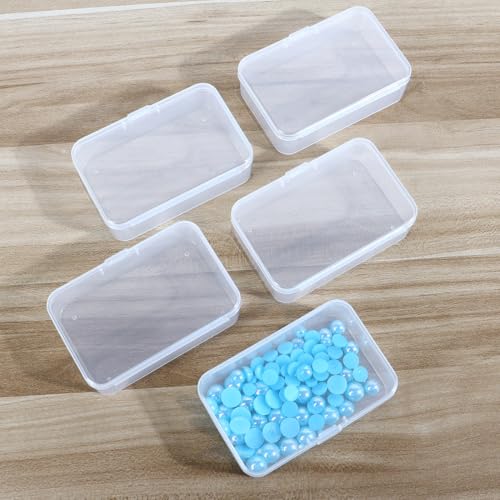 Desbloqueie sua criatividade com pequenas caixas de armazenamento de plástico, mini recipientes de armazenamento e estojo organizador de contas transparentes com tampas para cartões, pinos, giz de