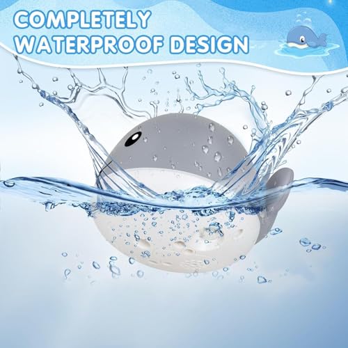 Image of Happy Hues Whale Bath Toys for Babies &Toddlers- Mold-Free Wall Mount Waterfall Bath Toys