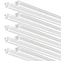 Ensenior 10 Pack 8 FT Led Shop Lights, 6000K Clear White, 10000LM Super Bright, 72W Equivalency 936W, Commercial Bay Lighting, U-Shaped Linkable Shop Lights Plug in for Garage, Workshop, FCC Certified