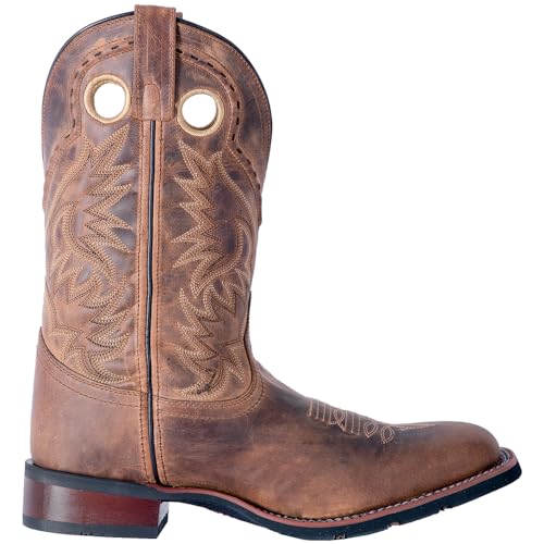 Laredo Dan Post Tan Kane Broad Square Toe Mens Western Boots 7812