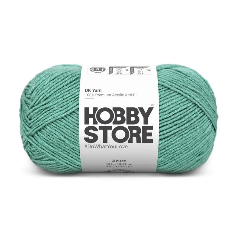 Image of DK Solid Yarn - Anti-Pill Acrylic Solid DK Yarn for Crochet & Knitting Everyday Essentials (1 ball /100 g) - Azure 5046 | Magic Needles