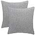 FYJS Confezione da 2 federe in morbido lino artificiale Decorazioni per la casa Fodera per cuscino quadrato per divano camera da letto 45x45cm,Grigio chiaro