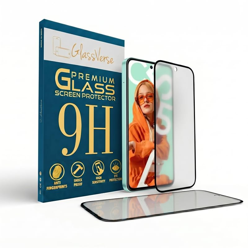 Image of GlassVerse Matte Tempered Glass for Realme C55 | Anti Glare, Smooth Touch Screen Protector, 9H Hardness, Edge to Edge, Case Friendly, Hassle-less Installation Kit Included. (Pack of 2)