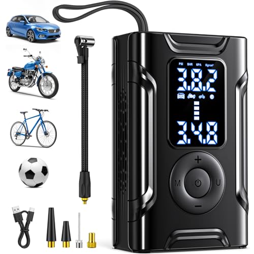 Kabelloser Elektrische Luftpumpe Tragbare Fahrradpumpe - Akku Kompressor Wiederaufladbare Reifenpumpe mit alle ventile Für Auto Motorrad Fahrrad
