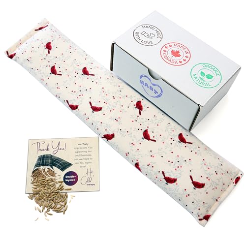 Scarlet Cardinals 19x5 Double-Layer Cotton Microwave Heating Pad for Pain Relief - Oat-Infused Warm & Cold Compress for Neck, Shoulders, Joints, and Muscles