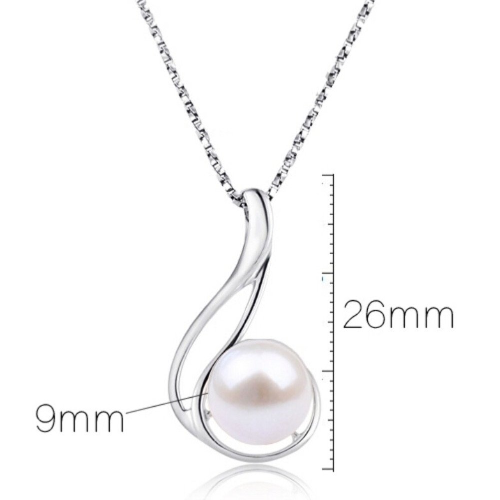 Nonnyl S925 - Collar de perlas cultivadas en agua dulce para mujer