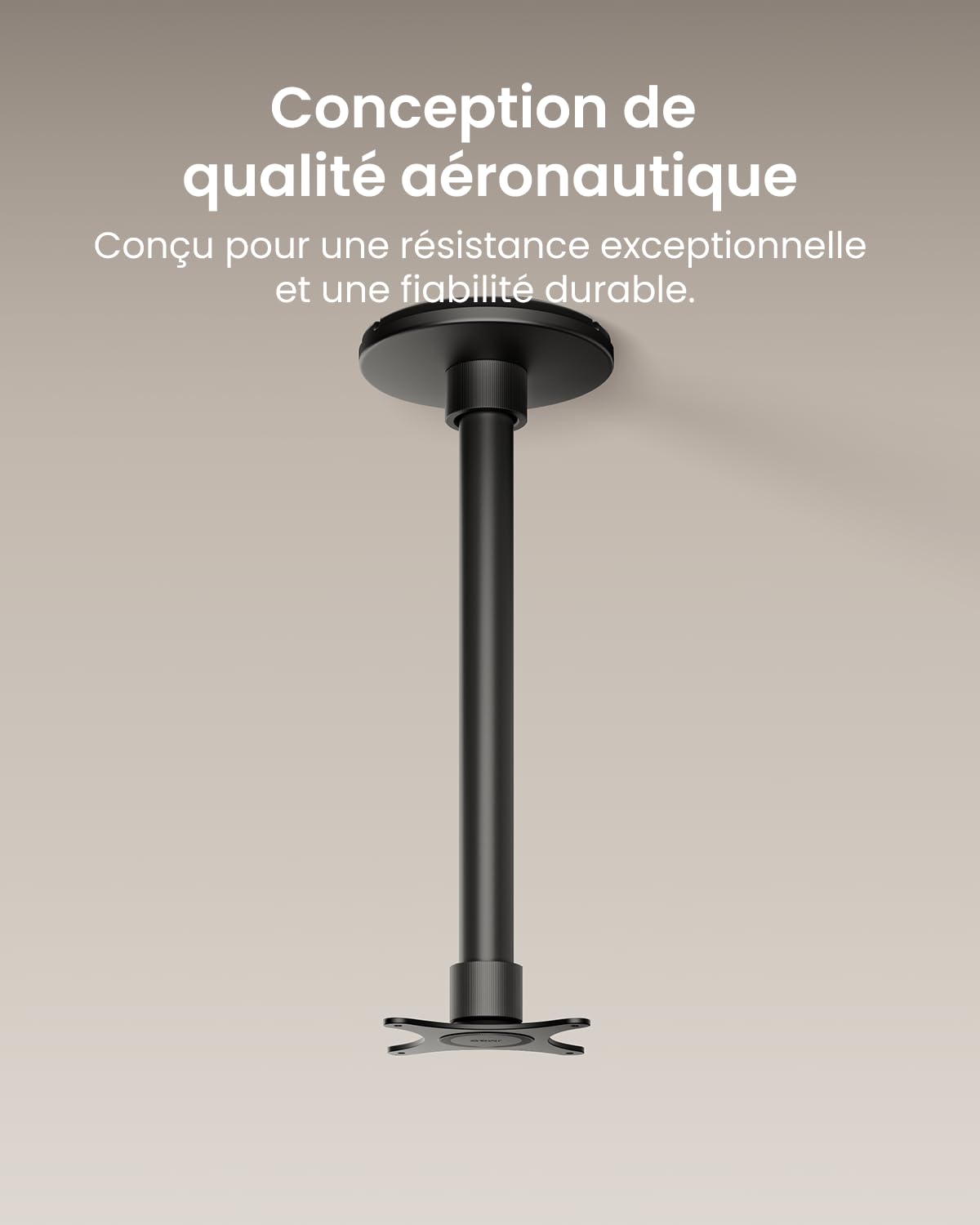 JMGO N3 Ultimate Support de Plafond Original pour Projecteur, X-Gimbal 360° Rotation, Gestion des Câbles Dissimulée, Aluminium Aéronautique, Fixation Sécurisée