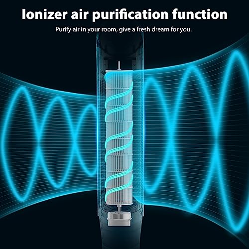 Image of Antarctic Star Tower Fan 360Oscillating Quiet Cooling 24H Timer Remote Control Powerful Standing 8 Wind Speed 3 Wind Modes Ionizer Mode Bladeless Portable LED Display,Bedroom Office 40-Inch BLACK