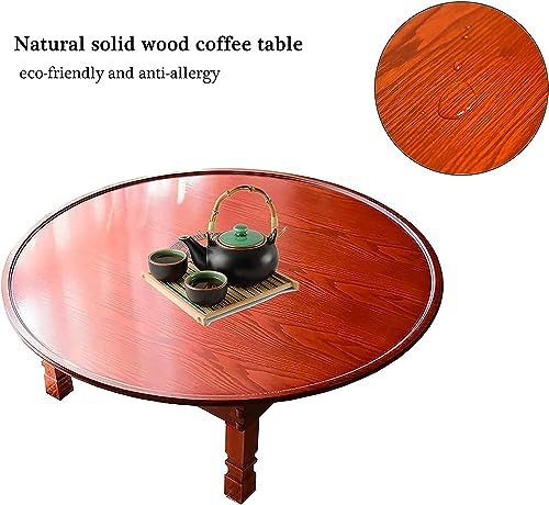 Table basse pliante en bois massif avec un grain naturel et finition lisse