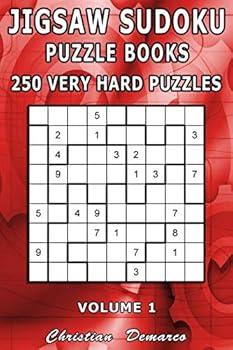 Paperback Jigsaw Sudoku Puzzle Books - 250 Very Hard Puzzles Volume 1: Handy 6 x 9 inch Book Layout – 2 Puzzles per Page Book
