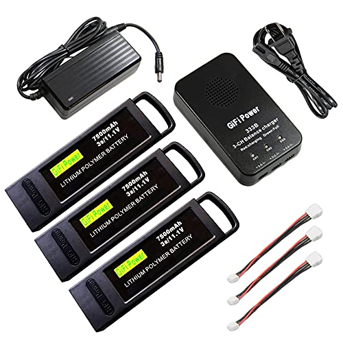 MaximalPower 3-in-1 Battery Balance Charger for Yuneec Q500 LiPo Batteries | Charging with Plug-and-Play Function Simultaneous Charge for Quick Charging (Charger & 3X 7500mAh Battery)