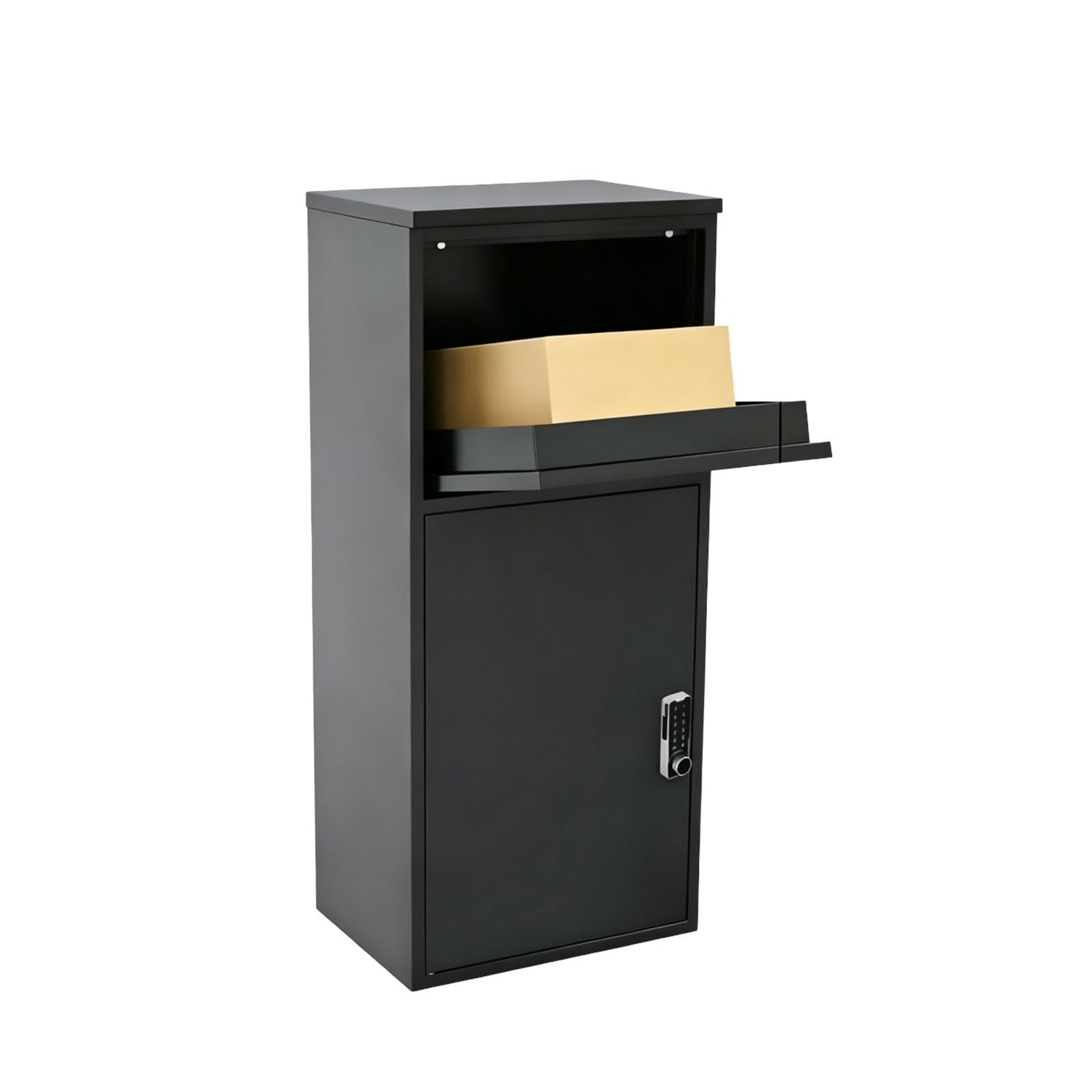 Metal Mailbox for Parcel, Storage Box for Packages and Mail, Wall-mounted