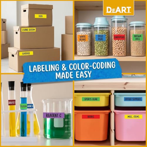 Image of DEART Colored Masking Tape Painters Tape 12, 8 or 6 Pack - 1 or 0.6 Inches for DIY Crafts Arts Supplies, Whiteboard Tape Dry Erase Board Tape for Kids No Residue (4, 0.98 Inch Blue)