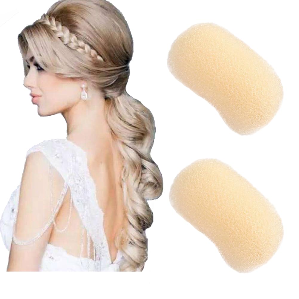 2Pcs Charming Bump It Up Volume Inserts Hair Comb Bump It Up Hair Pads Do Beehive Hair Base Styling Clip Accessories for Women Girls (Beige)