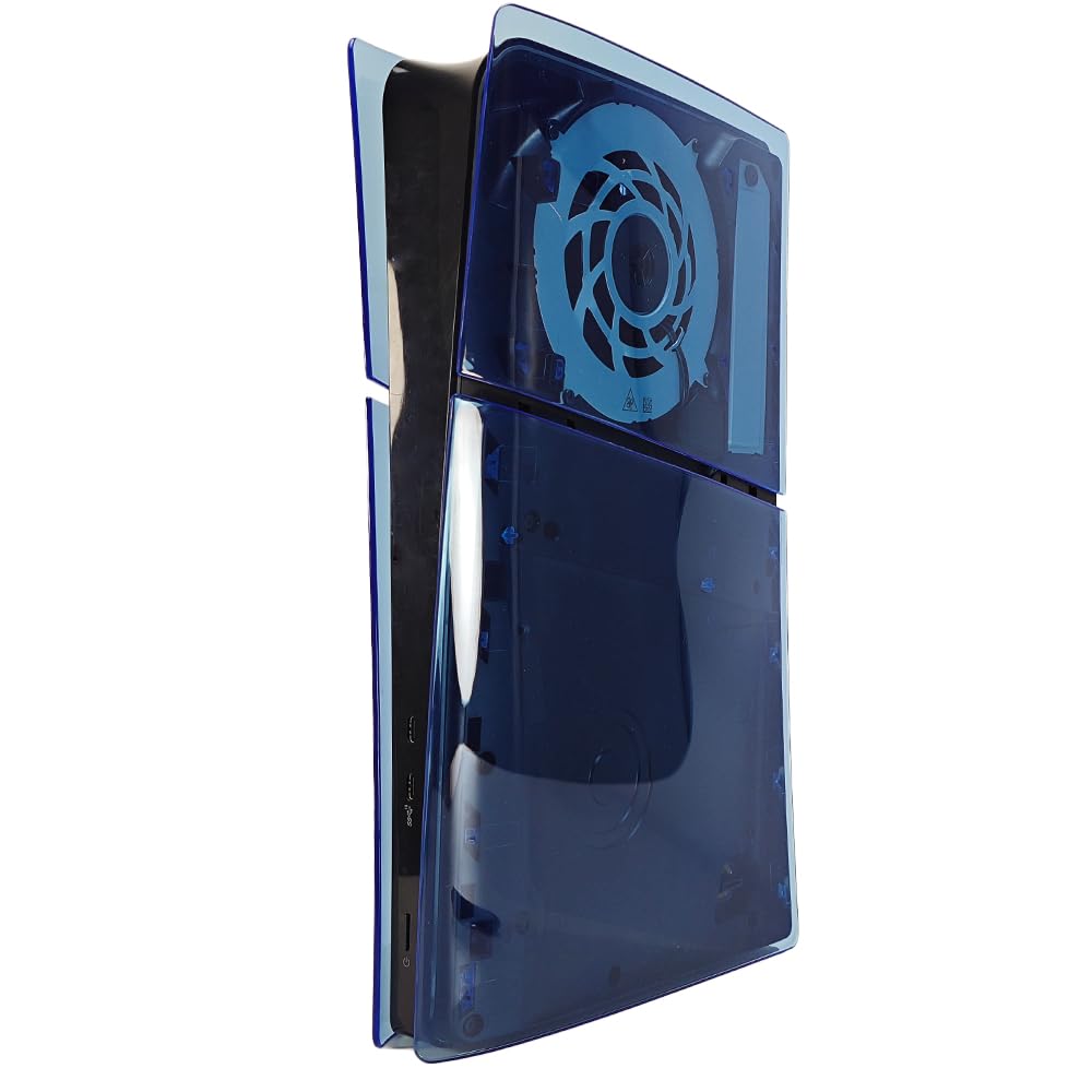 Coque de protection transparente pour console PS5 SLIM Digital Edition, pièces de rechange, accessoires pour jeux vidéo, résistant aux rayures (bleu translucide)