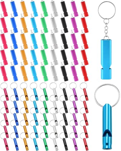 Set de 90 silbatos de emergencia con llavero Tonalidad Dual miniatura 1