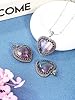JOVIVI Fluorite Heart Necklace for Women,Healing Crystal Gemstone Heart Pendant Vintage Silver Womens Ladies Necklace Jewellery Gifts for Women Mum Birthday #2