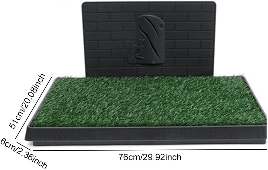 Reusable Dog Potty with Artificial Grass & Pee Baffle, Indoor Porch Portable Dog Litter Box, Puppy Pad Alternative for Small/Medium Dogs