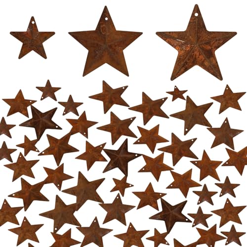30 Stück Rostige Mini Scheunensterne aus Metall Rustikal Vintage...