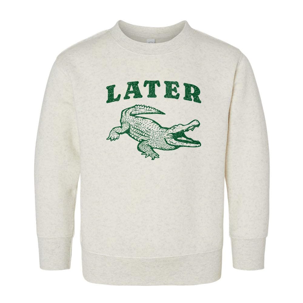 Distressed Later Alligator Kids Sweatshirt Toddler 3T Natural Heather