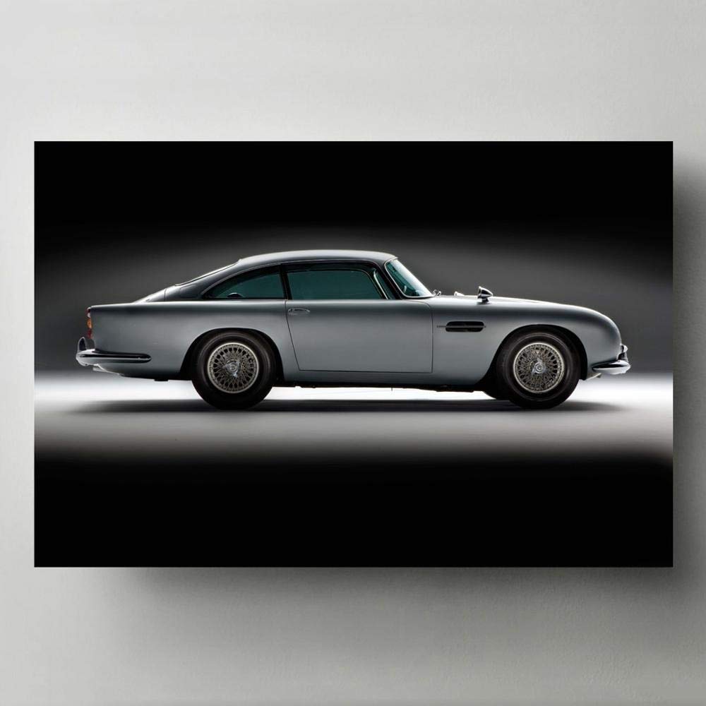 Cadeau rétro DB5 affiche voiture de sport tableau noir et blanc 40x60 cm avec cadre