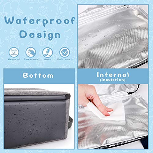 ALLCAMP Breast Milk Cooler Bag with Contoured Ice Pack Fits 6 Bottle,Baby Bottles Tote Bag of Daycare,Breastmilk Baby Bottle Cooler & Travel Bag (Grey) - Thumbnail 3