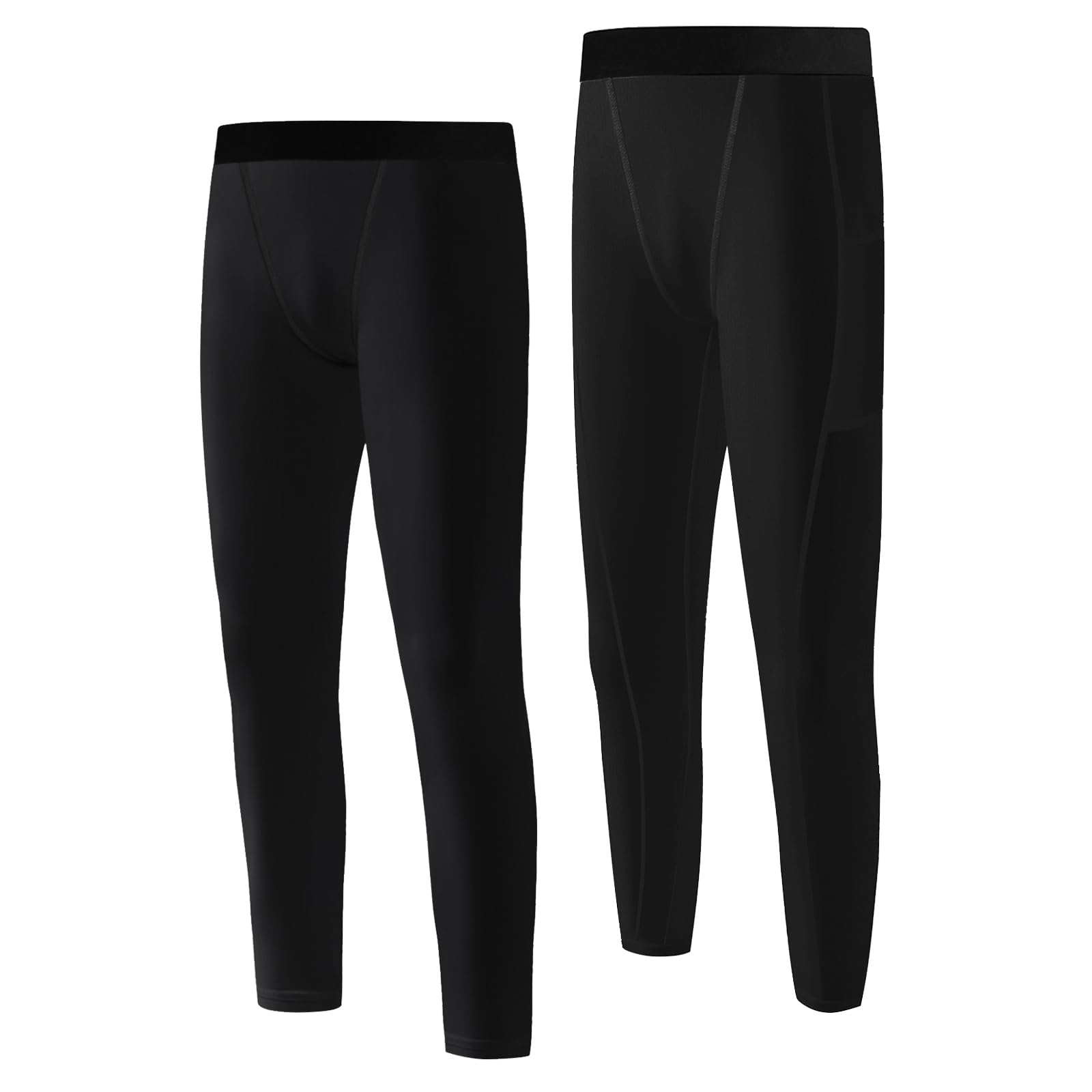 2 Pcs Jóvenes De La Base De La Base De Compresión De Niños Mechas Deportivas Junior Y Secas Rápidas Pierna fútbol Hockey Correr Medias Debajo De Pantalones