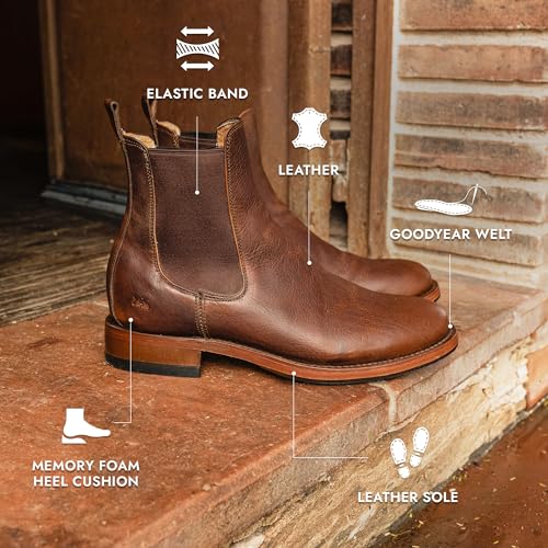 Men's Leather Chelsea Boot with Non-Slip Sole Style 62062