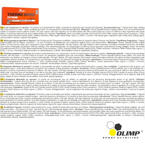 Thermo Speed Extreme 180 Capsules | Gewichtsverlies thermogene vetverbrander | Afslankpillen voor snelle vermindering van vetweefsel | Blisters Only - geen doos - Afbeelding 4