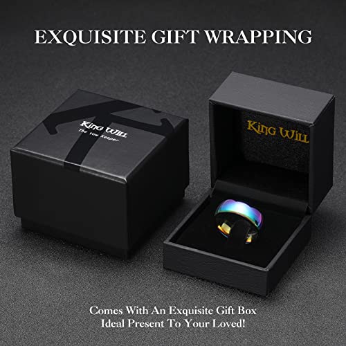 Image of King Will Men's Women's Tungsten Carbide Ring 24k Gold Plated Rose Gold Plated Domed Polished Finish Wedding Band
