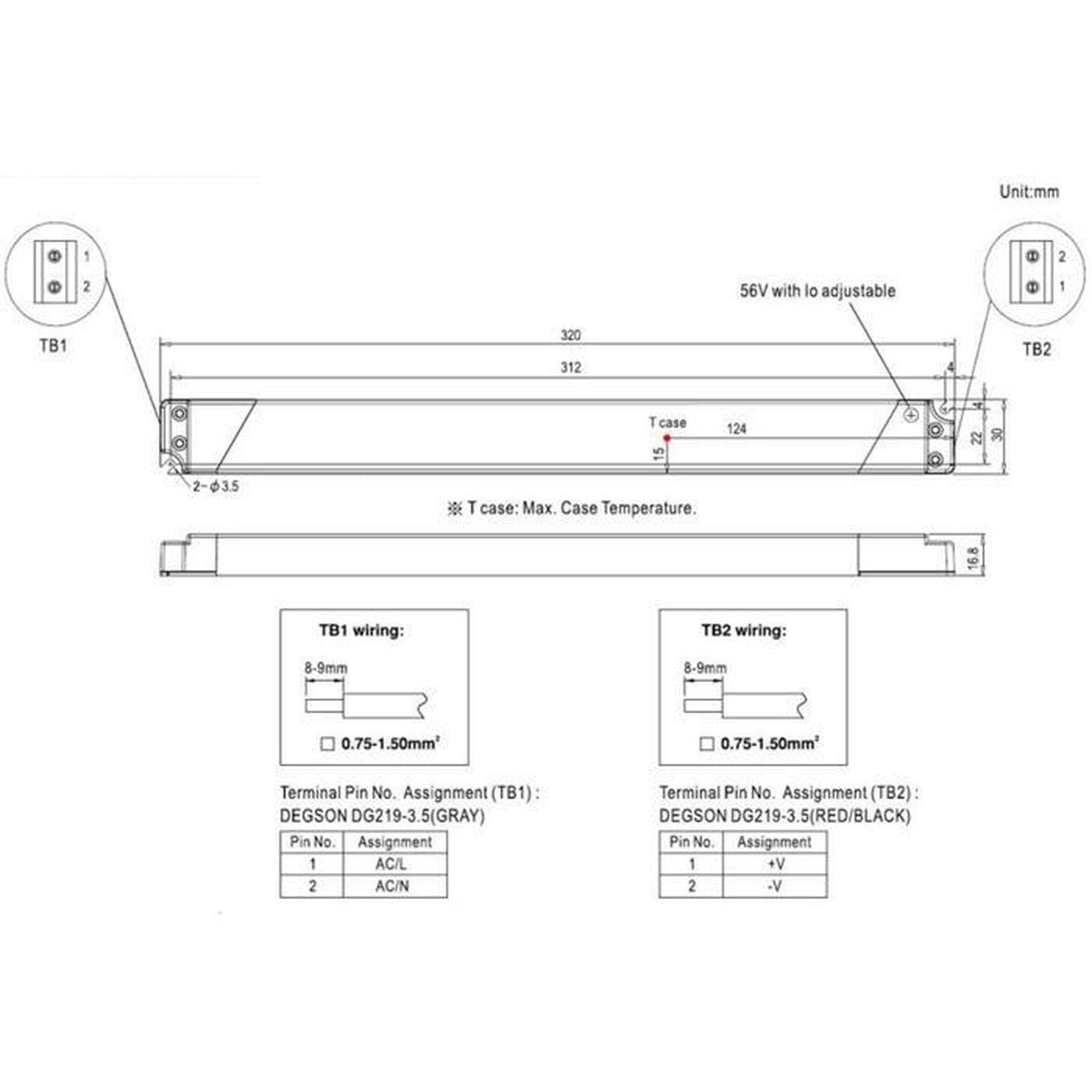 MEAN WELL SLD-80-24 80W 24V 3,3A Fuente de alimentación LED para muebles extremadamente planos