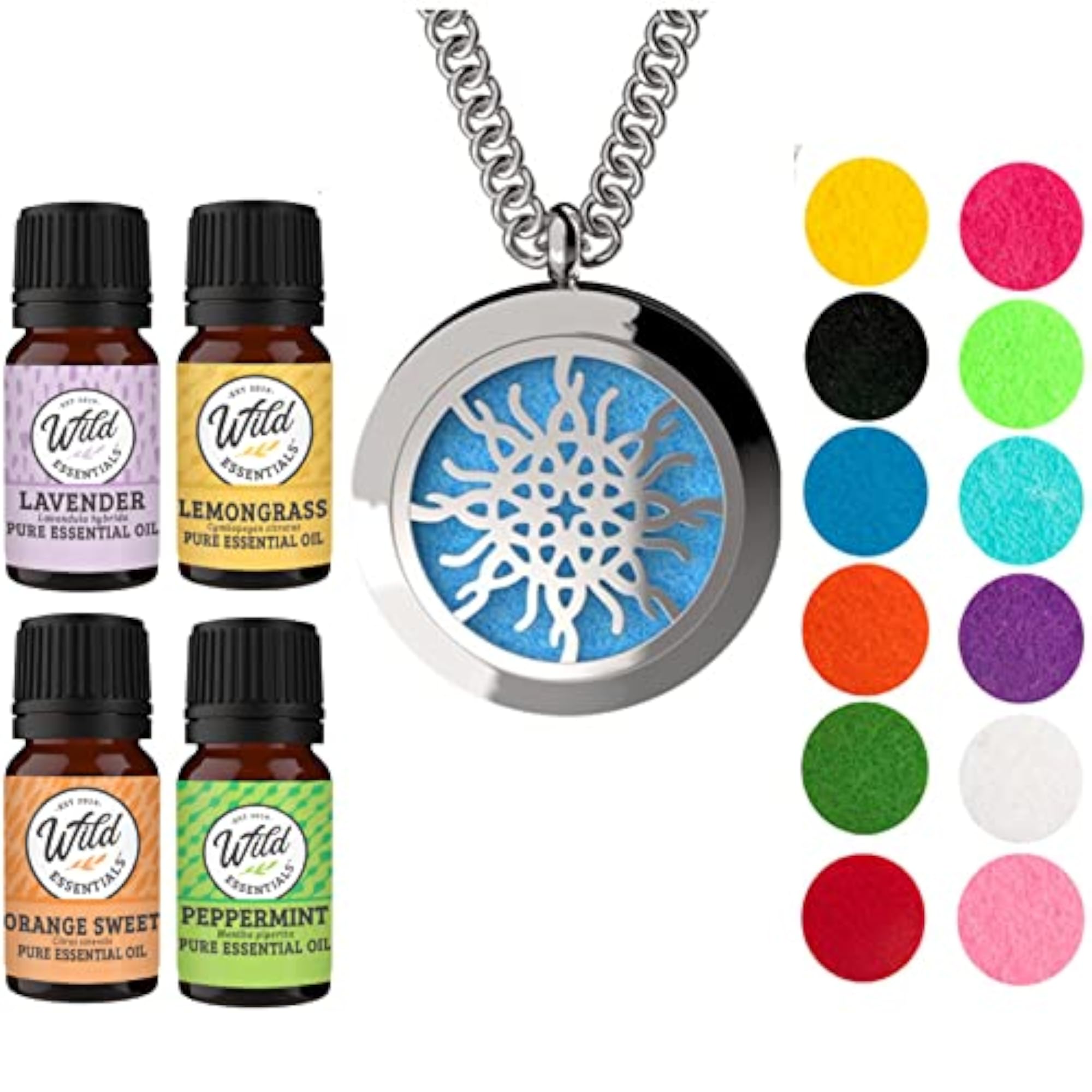 Love Knot Essential Diffuser Necklace Stainless Steel Locket Pendant Set