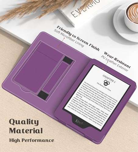 Image of MoKo Case Fits All-New 6 inch E-Reader(11th Gen, 2024 /2022)(10 /8th Gen,2019 /2016),Ultra Lightweight PU Shell Cover with Auto Wake /Sleep for Ebook 2024,Not for Kobo Aura 2 /Remarkable, Lychee Deep Purple