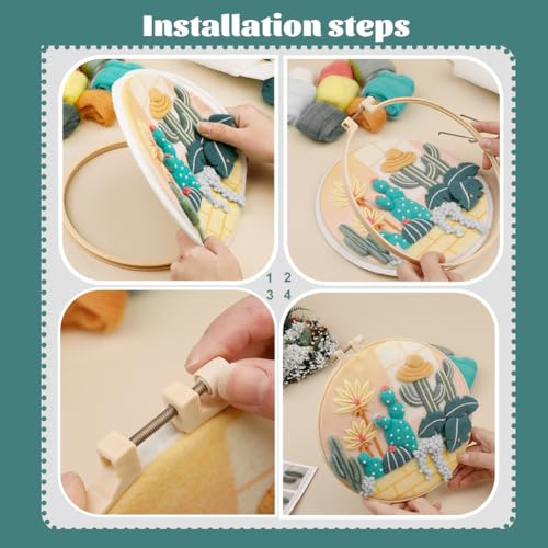 Image of Wonafa DIY Wool Needle Felt Starter Kit, Beginner Needle Felt Kit with Wool Felt Bag, Felts Needles, Photo Frame, Foam Mat, Felts Cloth and Instructions for Home Decor, Art Crafts (Style 5)
