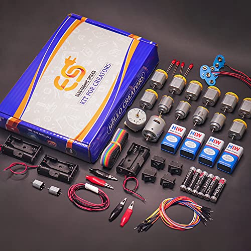 Image of Electronic spices 48 Pcs Motor & Battery (4Types Motor and 2 types Battery with clip) in one Box Starter Kit For Emerging Creators