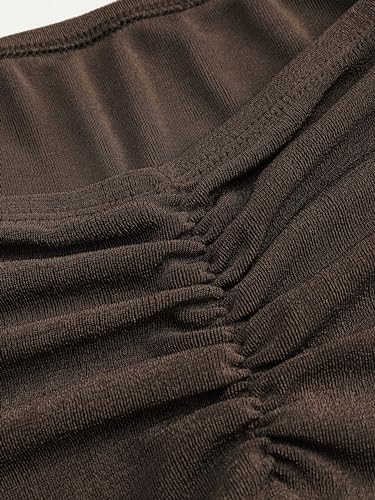 CIDER High Waist Skirts for Women Mermaid Skirt Fishtail Ruched Bodycon Long Maxi Skirt Lettuce Trim Stretchy3