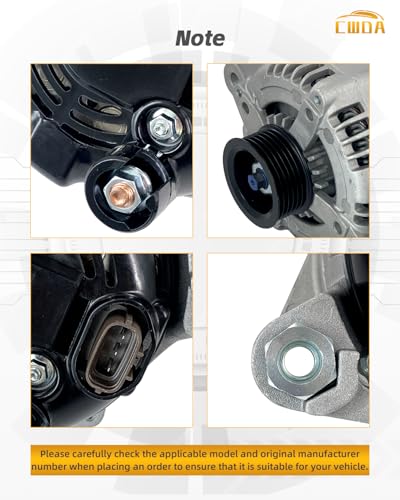 Image of 37300-2G061 Alternator 12V 150A Compatible with 2015-2020 Hyundai Kia | 2015-2019 Sonata 2017-2018 Santa Fe 2016-2020 Optima 2015-2020 Sorento Replace 104211-8790 373002G061