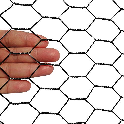 PVC Hexagonal Poultry Netting Chicken Wire 18" x150' x 1" Mesh 20GA Black by MTB Supply - Image 3