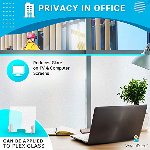 Windodeco Frosted Matte Decorative Privacy Window Film Non-Adhesive Static Cling For Bathroom Office Home Glass Door Heat Control Uv Protection (Frosted White 48 In X 7 Ft) #TOP1