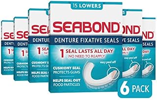 Seabond Denture Fixative Seals, Soft Adhesive Cushion, Last All Day & Protect Gums, 15 Uppers,Pack of 1