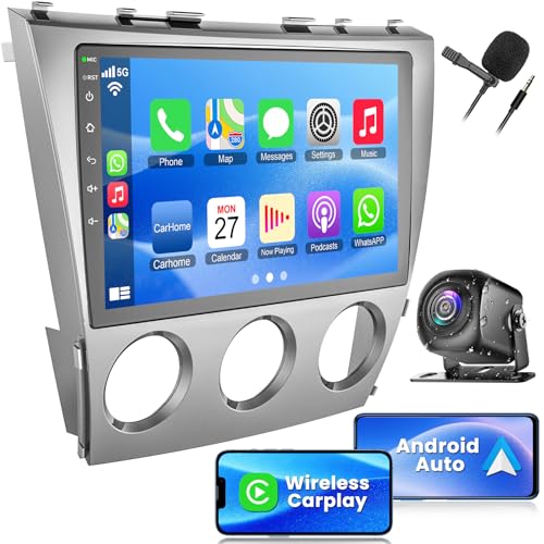 4GB RAM+64GB ROM Car Radio for Toyota Camry (2006-2011 with Manual A/C) 10 Inch Camry Stereo Support Wireless Carplay&Android Auto Bluetooth&Voice Control FM Radio
