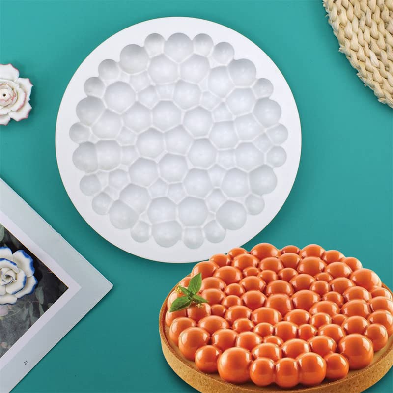 Siliconen Franse Mousse Cake Molden, 3D Bakewerk DIY Chocolade Zeep Kaars Mold, 8 Inches Ronde Bubble Siliconen Franse Mousse Cake Molden, 3D Bakewerk DIY Chocolade Zeep Kaars Mold, 8 Inches Ronde Bubble