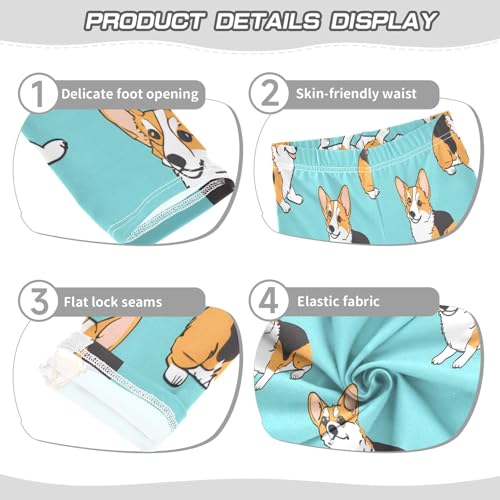 Toddler Girls Leggings Printed Yoga Pants Leggings Different Posts Corgis for Kids3