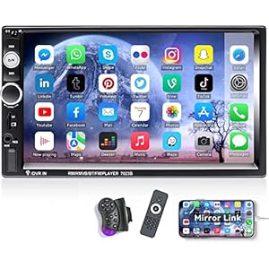 CAMECHO 7 Inch HD Touchscreen Autoradio met Bluetooth en Handsfree Functie