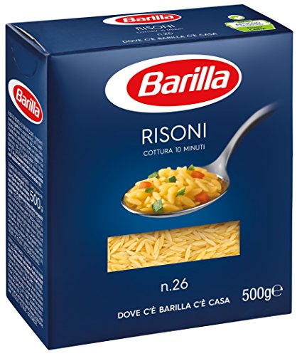 Cottura 11 minuti Barilla - Risoni n.26, Pasta di Semola di Grano Duro - 8 confezioni da 500 g [4 kg]