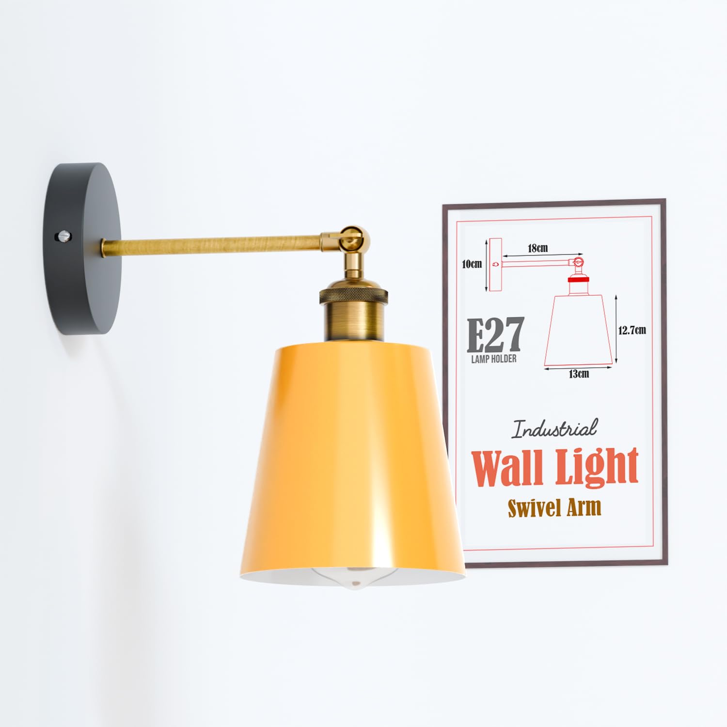 LEDSone Wall Sconce Wall Light, Industrial Vintage Metal wall Mounted wall lamp Fitting E27 wall Lighting Fixture for Living Room Kitchen Bedroom Restaurant Coffee Shop bar — image 1