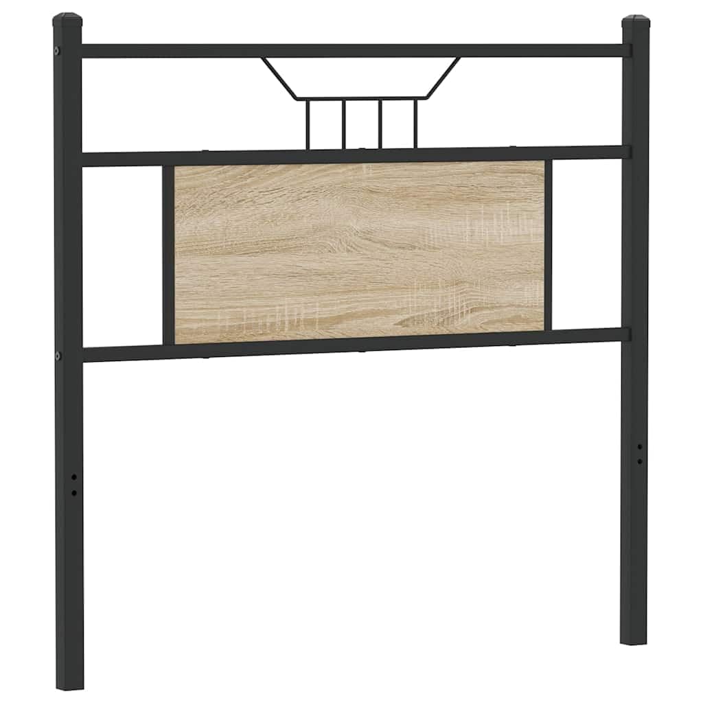 vidaXL Testiera di Ricambio Rovere Sonoma 80 cm in Legno Multistrato e Acciaio, Testata, Testata Singola, Testata per Letto Singolo, testiera Singola